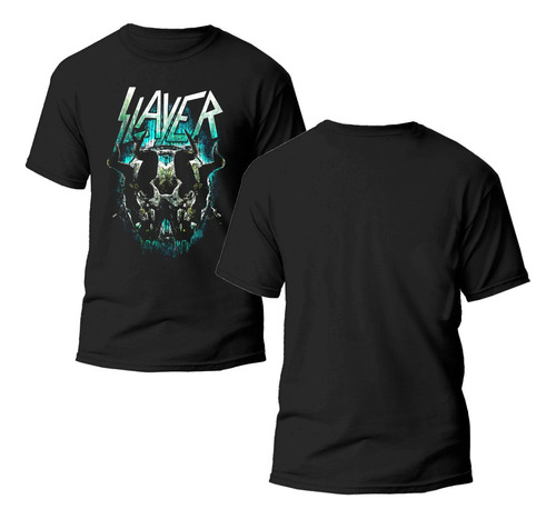 Playera Negra Estampado Slayer 100% Algodón 01