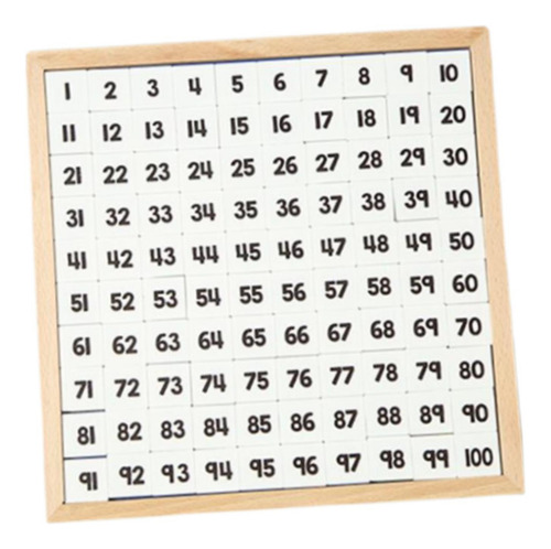 Tablero De Números De Madera Del 1 Al 100 Bandeja De Conteo