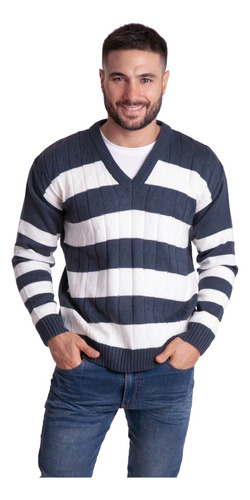 Sweater Art 511 Sweaters Combinados Con Rayas O Fantasia 
