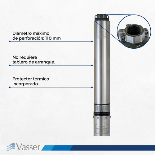 Imagen 5 de 12 de Bomba Sumergible De Pozo Vasser - Bs4 150 1.5 Hp