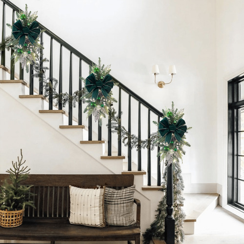 Guirnalda De Escalera Verde Iluminada De 2 M Para Decoración