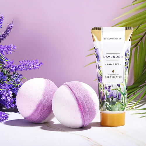 Canasta De Regalo De Spa, Spa Luxetique Lavender Spa Spa Kit