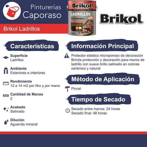Brikol Ladrillos Impermeabilizante Ceramico X 10l - Caporaso