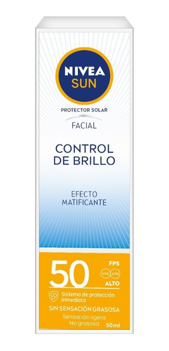 Imagen 1 de 7 de Protector Solar Facial Nivea Control De Brillo Fps 50+ 50ml