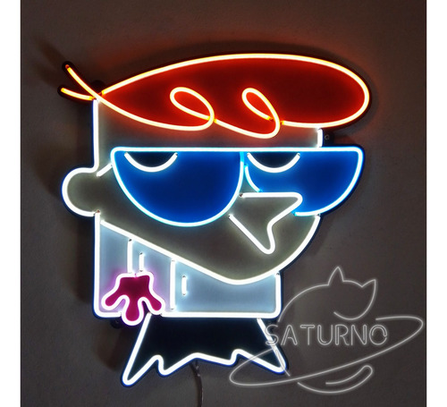 Cartel Neon Led Flex - El Laboratorio De Dexter - 54 X 50 Cm