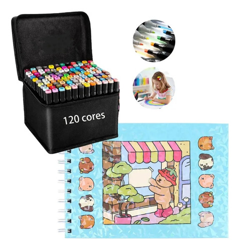 Libro Para Colorear Con Rotuladores, 120 Colores, Doble Punt
