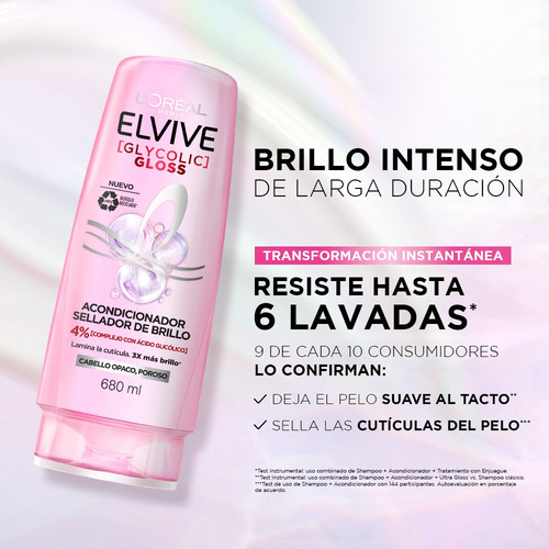 Acondicionador Elvive Glycolic Gloss 680 Ml