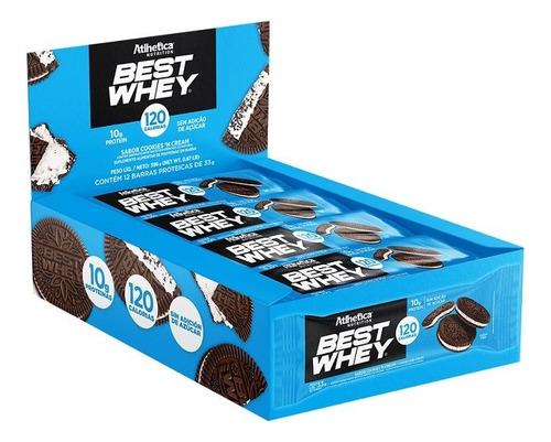 Best Whey Bar Caixa Com 12 Unidades (396g) Cookies E Cream Cookies & Cream