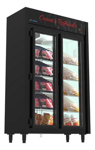 Expositor Carnes 2 Portas Kofisa Ar Forçado Led 890l
