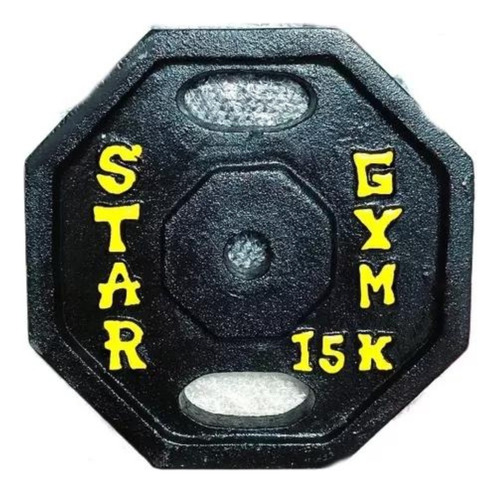 Disco Hexagonal Fuerroo Fundido 15 Kg Entrenamiento Gym