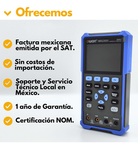 Owon Hds2202s Osciloscopio + Multímetro 200mhz + Gen.función