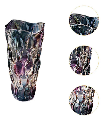 S Vase De Vidrio Florero De Escritorio Ornamento 13x24x7.5cm