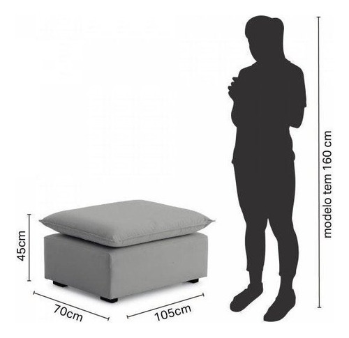 Módulo Puff Para Sofá Modular Hug 105cm Cabecasa