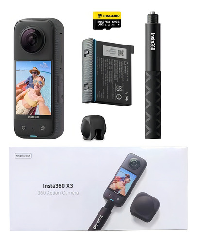 Câmera de vídeo Insta360 X3 Adventure Kit cor preta