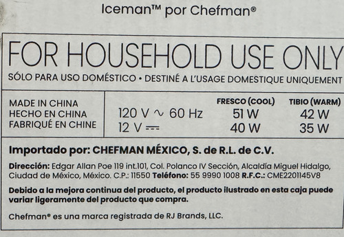 Mini Refrigerador Iceman 4 L Negro