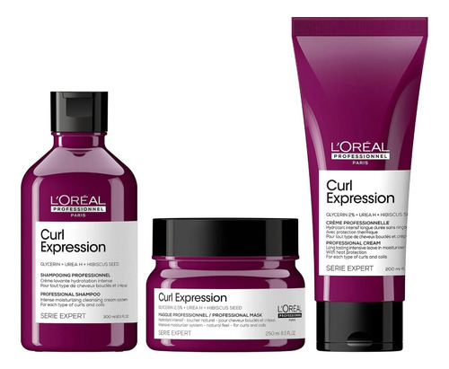 Shampoo Hidratante+ Mascarilla+ Crema Loreal Curl Expression