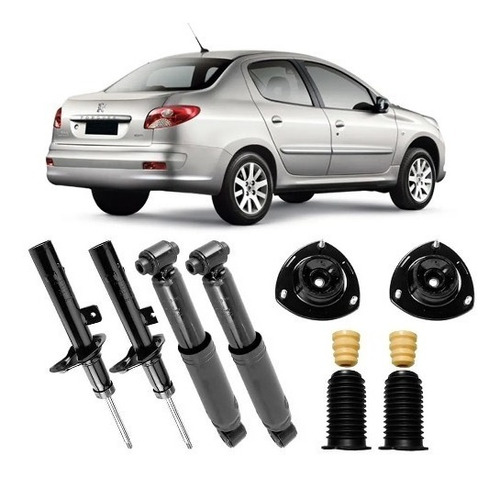 4 Amortecedor+ Kit Suspensão Peugeot 207 Passion Após 2009