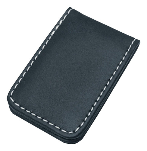 3 Cartera De Cuero De Pu Con Clip De Dinero Negro_60x41x8mm