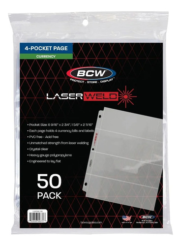 Hojas Mod.: Laserweld - 4 Espacios Billetes - 50 Unidades