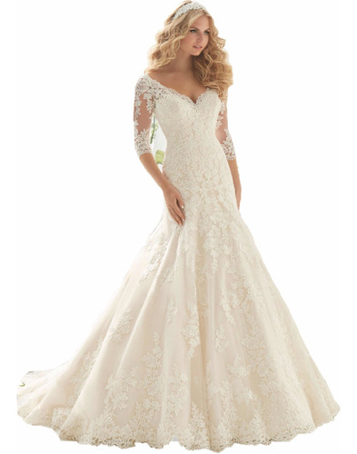 Imagen 1 de 4 de Vestidos Novia Nuevo Barato Bonito Elegante Sirena 2812 Sale