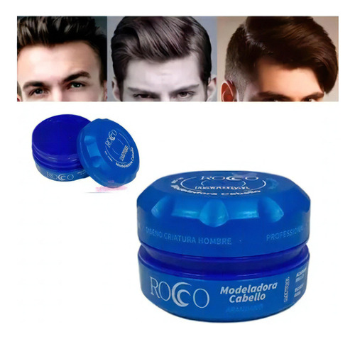 Pack X 4 Cera Para El Cabello Modeladora Capilar Rocco Azul