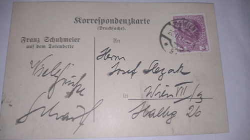 Austria Postal Estampilla  1909  Dirigida Dentro De Viena