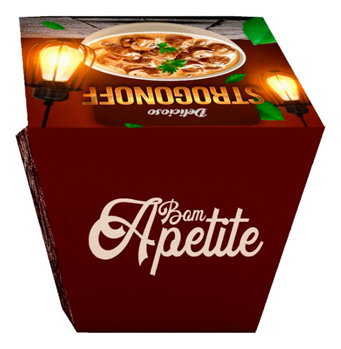 Embalagem Caixa Box Para Comidas Impermeavel 760ml 100un Estrogonofe