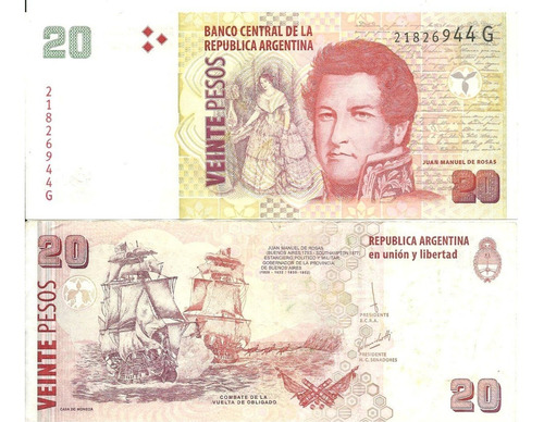 Billete: 20 Pesos Convertibles Serie G Bottero 3531