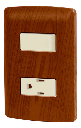 72 Pzas Placa Armada Contacto E Interruptor, Madera, Línea I