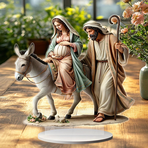Adorno Acrílico Plano 2d, Estatua De Natividad De Jesús,