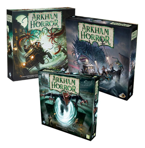 Arkham Horror 3ª Ed. + 2 Expansões Jogo De Tabuleiro