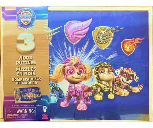 Imex Paw Patrol Mighty 3 Puzzles Madera