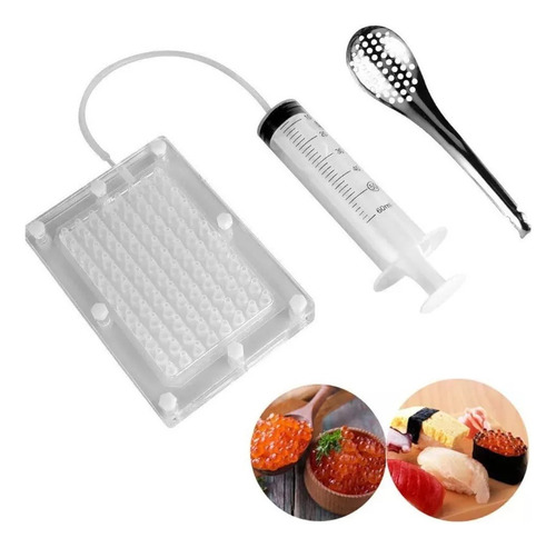 Kit De Gastronomia Molecular Acrílica Para Caviar De Cozinha