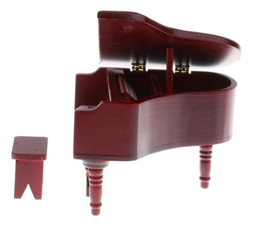 Piano De Madeira Em Miniatura Da Casa De Bonecas À Escala