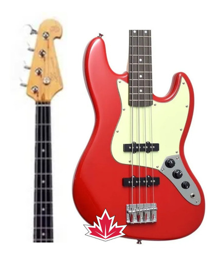 Baixo Sx Jazz Bass Sjb62 Fiesta Red C/ Bag