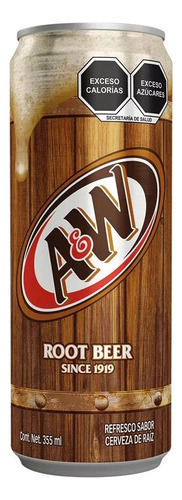 Cerveza De Raíz A&w Root Beer 12 Pz Lata Alta Grande