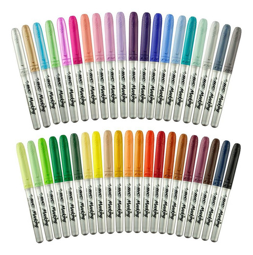 Set De Marcadores Bic Intensity Punto Fino 41 P. 5 Metalicos