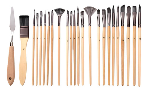 Pinceles Para Acuarela Y Acrilico Con Estuche Renart 24 Pcs.