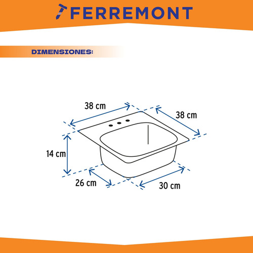 Tarja De Empotrar Sencilla 38x38cm, Foset Basic 49208
