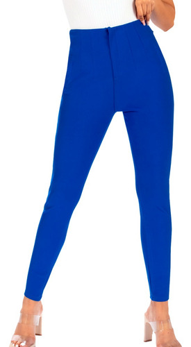 Pantalón Mujer Pinzas Tiro Alto Corte Skinny Al Tobillo