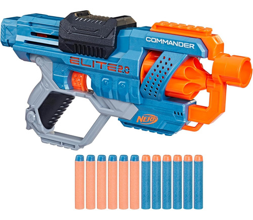 Lanzador Nerf Elite 2.0 Commander Rd 6 ,con 12 Dardos