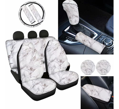 Bigcarjob Juego Completo 12 Funda Asiento Coche Marmol +