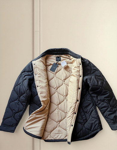 Parka Chaqueta Negra Xl Acolchada Basement Con Broches