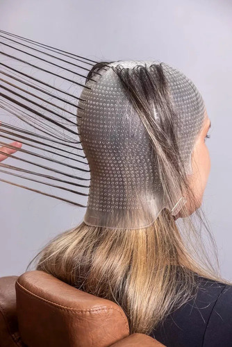 Gorro De Pelo Dompel Sparta De Silicona De 2,4 K Con Mechas,
