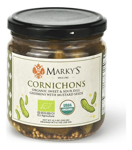 Cornichons - Gherkins Orgánicos Dulces Y Frescos Con Semilla