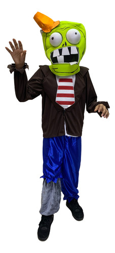 Disfraz Zombie Cono Plantas Vs Zombies Para Niño Halloween 