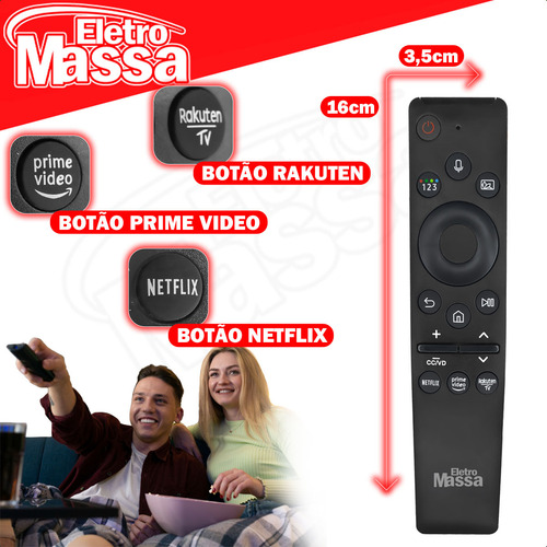 Control remoto compatible con televisores inteligentes Samsung 4K con comando de voz Netflix Primevideo con baterías