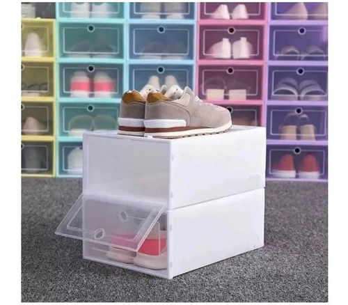Imagen 4 de 6 de Pack 6 Cajas Zapatos Organizador Armable Apilable Zapatero