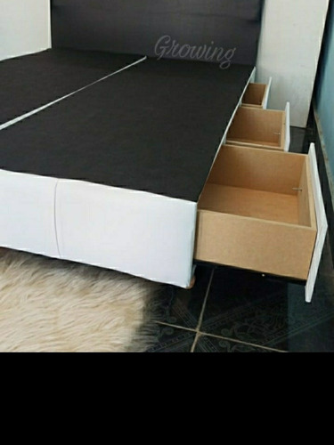 Imagen 5 de 10 de Base Sommier Box Con 4 Amplios Cajones Super King Zise 2x2