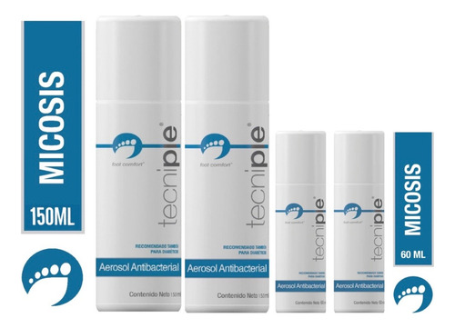 Kit De 4 Spray Antibacterial Y Antimicotico Para Pies
